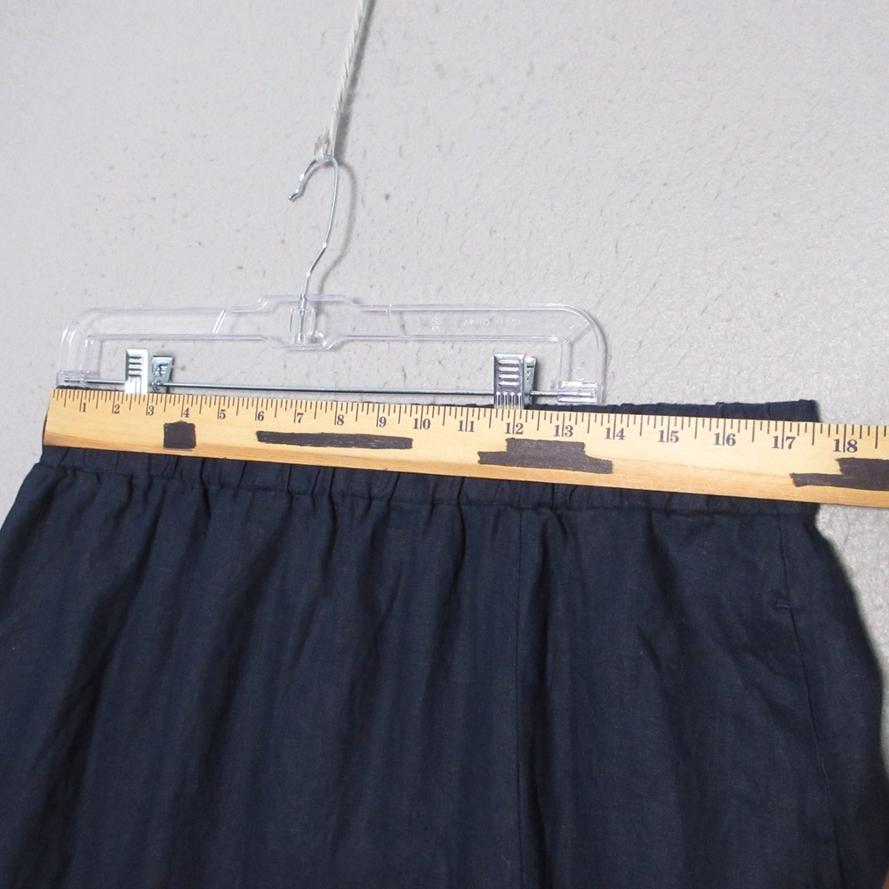 Quince Skirt XL 100% European Linen Maxi Skirt Deep Navy Blue Side Slit NWT - Picture 4 of 10